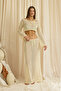 Forio Beige Knitwear Crop Skirt Set - 2