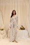 Paleros Ruffle Detail Ecru Long Dress - 2