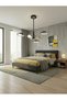 Modern Lighting, Modern Chandelier, 3 colors mood LED Light, Black & Gold Color, 65x20x50 cm, Suitable for bedroom and living rooml. - 8