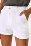 Women's Norah Elastic Waist Colorful Jean Shorts - White - 7