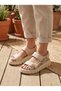 Genuine Leather Women's Orthopedic Sole Velcro Daily Comfortable Summer Sandals Black 25085 - 4