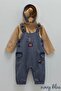 Baby Boy 2-Piece Salopet Set 100% Cotton Navy Blue Houndstooth Patterned Hooded