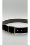 Women's Black Suede Leather Real Gold Plated Buckle 4 cm Belt, Compatible with Pants, Jackets, Dresses - 5