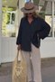 Women's Milano Riviera Straw Mesh Shoulder Bag Paris Milano Embroidered Beige – Large Size, Summer Style - 4