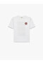 Short Sleeve Crew Neck Cotton Oversize T-Shirt with Appliqué Detail