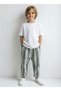 2-Pack Carrot and Boyfriend Pants 100% Cotton Blue Green Striped and Khaki Linen - 2