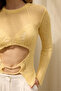 Hanoi Thread Detail Yellow Knitwear Crop - 8