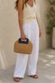 Women's Scholarship Closed Straw Bag Versatile Straw Bag with Hand and Shoulder Crossbody Straps - 4