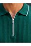 Men's Zippered Polo Collar Knitwear T-Shirt Modern Cut Stylish Design - 3