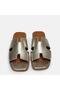 Women's Genuine Leather Slippers 41-42-43-44-Gold - 3