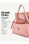 Wrinkled Textured Pink Shk302 Faux Leather, Single Compartment with Snap Fasteners, Hand, Arm and Shoulder Bag - 5