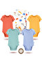 100% Organic Cotton Snap Fastener Short-Sleeved Baby Bodysuit 5-Pack - 2