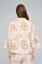 Women's Large Floral Embroidery Sequin Embroidered Short Shirt - 5