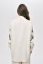 Women's Natur Bead Embroidered and Embellished Oversize Shirt - 5