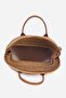 Lina Genuine Leather Handle Oval Knitted Bag Brown - 6