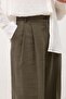 Khaki Pleated Palazzo Women's Trousers - 3