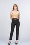 Women's Summer Black Arvena Narrow Leg Belted High Waist Trousers Stylish Casual Comfortable 30389