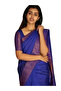 Royal Blue Lichi Silk Saree with Copper Jacquard Pallu - MAF3094 | Blue - 3