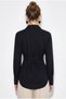Women's Black Tie-Dye Detailed Waist-Fitted Cotton Shirt Dg261012 60286239 - 5
