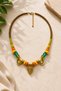 Bohemian Colorful Beaded Necklace Ethnic Patterned Gold Tone Detailed Handmade Special Design Women's Necklace - 8