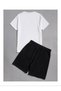Men's T-Shirt Shorts - T-Shirt with Shorts Bottom Top Set Elemek Printed Crew Neck - 2