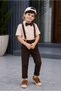Girl Boy Brother Combination Suit Set with Bow Tie and Suspenders Special Occasion Combination for Ages 2-10 (Price Is for the Quantity)