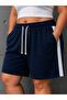 Women's Combed Cotton Comfortable Cut Shorts with Striped Details - 3