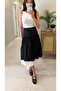 Loya Black Ecru Garnished Skirt - 3