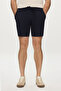 Lazary Navy Blue Waffle Printed Soft Textured Modal Fabric Standard Fit Men's Knitted Shorts