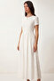 Fisto Embroidered Summer Long Dress Lby0058 White