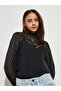 Black Lace Detail High Neck Top - 3