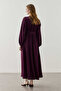 Loose Fit Smocked Dress in Plum - 6