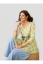 Green Rayon Floral Printed Peplum Top
