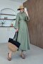 Nihal Linen Skirt Suit Khaki - 3