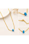 Women's Necklace with Blue Bead Detail - 2