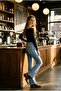 Çnr Ice Blue High Waist Lycra Comfortable Spanish Leg Snow Wash Jeans Flare New - 2