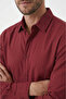 Burgundy Men's Comfortable Fit Summer Line Textured Wrinkle Effect Non-Ironing Shirt 2602606 - 5