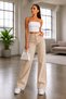 Irina 90`S Lycra Loose Women's Beige Super High Waist Loose Leg Denim Jeans - 5