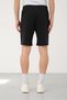 Black Men's Zippered Three-Pocket Slim Fit Comfortable Fabric Shorts - 7