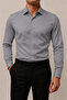 Slim Fit, Long Sleeve, Easy-Iron, Breathable Fabric, Tie Collar, Four Seasons, Gray Men's Shirt