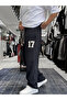 Black 17 Embroidered Washable Pipe Leg Sweatpants Es-80-50 - 5