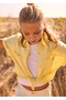 Girl's Athlete Short Sleeve Shirt Set Yellow 6159 - 2