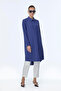 Night Blue Tunic with Hidden Button Detail T-0767 - 3