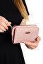 Women's Silvery Horizontal Zipper Wallet Card Holder