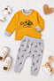 Baby Set Water Based Bicycle Print Skin-Friendly Long Sleeve 100% Cotton - 2