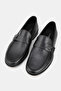 Men's Black Genuine Natural Leather Loafer Shoes, Size 39-45 - 2