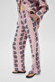 Obidos Women's Linen Blend Regular Lilac Trousers with Print Detail - 5