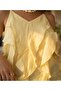 New Season Tencel Fabric Strappy Ruffled Blouse