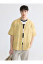 Yellow Regular Fit Embroidered Linen Blend Men's Shirt - 2