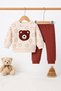 Baby Boy 2-Piece Set Teddy Bear Embroidered Top and Bottom Seasonal Baby Set 6 9 12 18 Months - 6